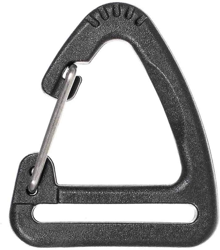 Paracord Planet Triangle Carabiners – 1 Inch Black Plastic Clips – Available in 5, 10, and 20 Piece Packs