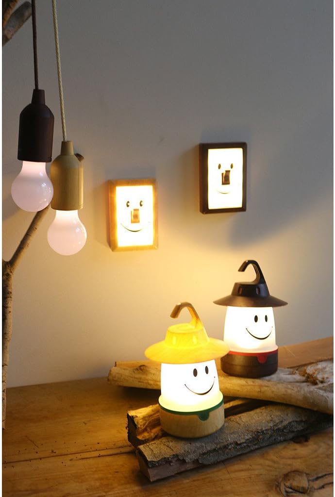 Time Concept SMiLE Soft LED Night Lantern - Woody Brown - Hanging Lamp, Battery-Operated