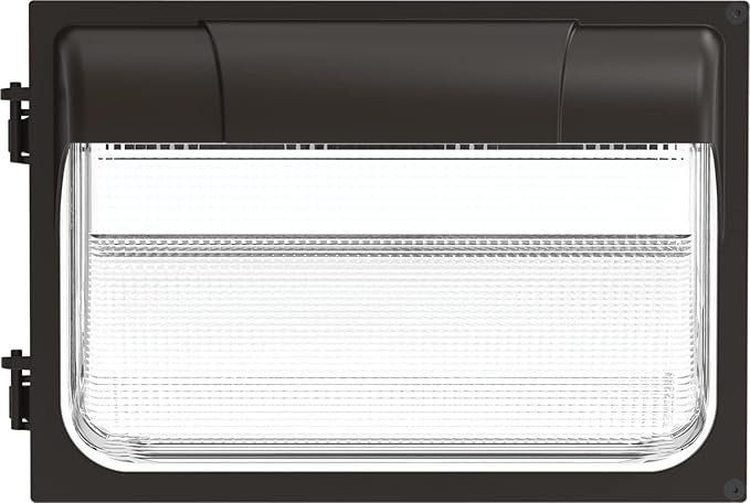 Lithonia Lighting 13" LED Wall Pack Outdoor Light Fixture, Building Wall Light, Adjustable Lumens, 5000K Daylight, MVOLT 120-277V, IP65, Glass Lens, Bronze (TWX2 LED ALO 50K MVOLT DDBTXD)
