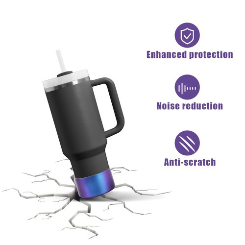PEUTIER Chameleon Gradient Matte Luster Silicone Boot, Suitable for Stanley Tumblers 20-40oz and 12-24oz Water Bottle Bottom of 2.8-3in, Anti-Slip Glitter Bottom Protector Sleeve (1Pcs)