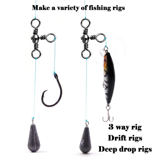 Natufish 3 Way Swivels Fishing Tackle - 25Pcs Three Way Swivel Black T-Turn Barrel Swivel High Strength Connector for Catfish Rigs(Size 9#)