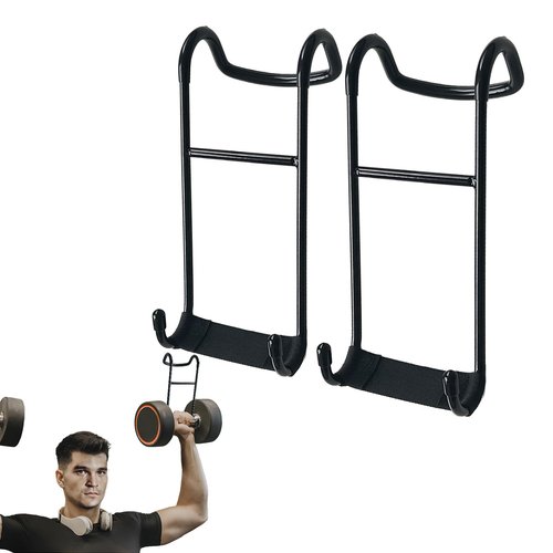 KORIKAHM Dumbbell Spotter Hooks Pair,Heavy Duty Steel Dumbbell Hooks Safety Connector for Barbell Bench Press Workout