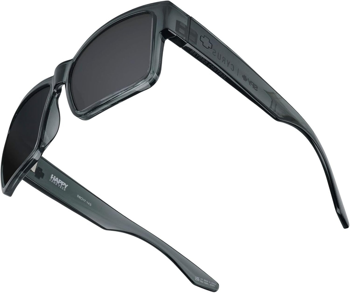 Spy Cyrus Sunglasses Translucent Gunmetal with Happy Gray Gunmetal Spectra Mirror