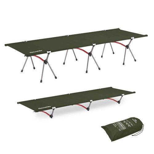 Naturehike ArmyWild Folding Camping Cot, Height Adjustable Ultralight Backpacking Cot, Portable Camping Bed for Camping Hiking Travel Home
