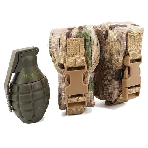 BSGB Double Frag Grenade Pouch Tactical Pouches Molle Attachment Molle EDC Tool Bags for Hunting Shooting Airsoft (Army Green)