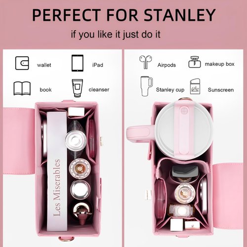 Stanley Cup Purse Crossbody Bag with Sports Outdoor Portable Crossbody Water Cup Storage Bag Water Bottle Holder for Stanley (Pink)