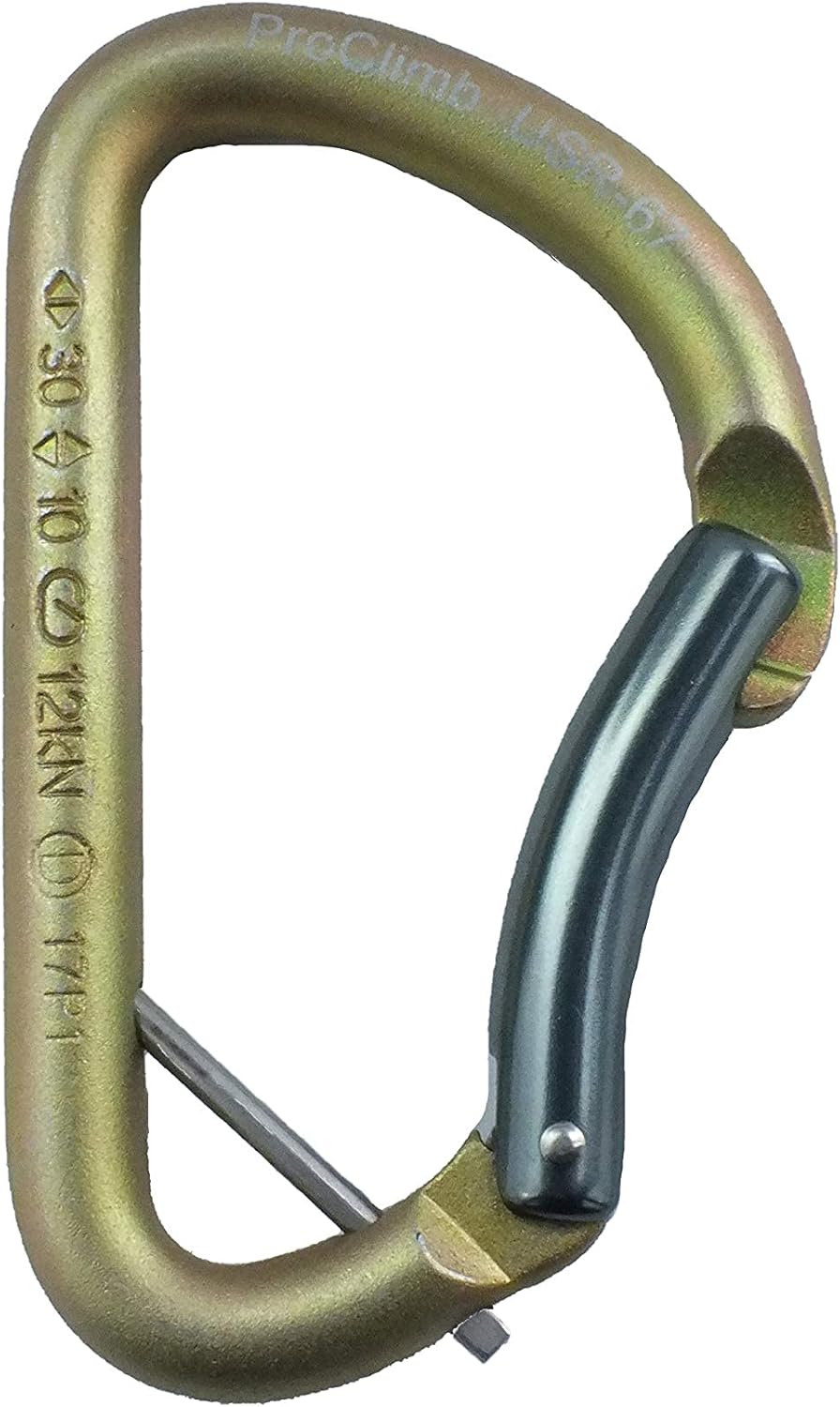 Modified D High Tensile Steel Carabiner with Captive Pin Bent Gate 30kN