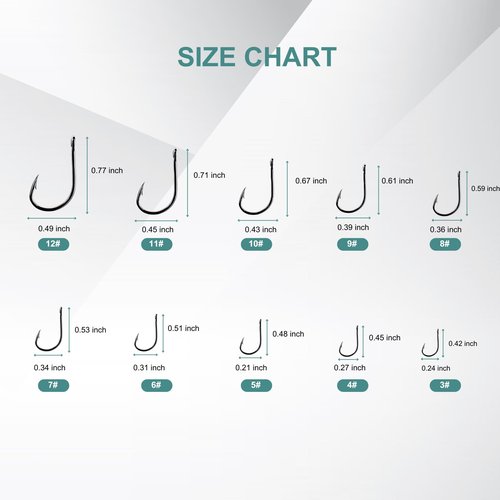 ELLYCIO 500PCS Small Fishing Hooks, High Carbon Steel 10 Sizes for Freshwater Saltwater