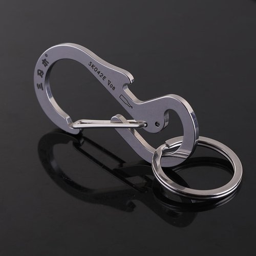 Sanrenmu Key Holder Quick Release Carabiner Keychain Clip Key Fob Keychain Hook with Stainless Steel Keyring for Men Dad
