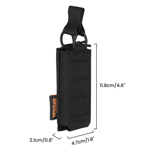EXCELLENT ELITE SPANKER Tactical Open Top Pistol Mag Pouch Single Molle Magazine Pouch for Glock M1911 92F 9mm Magazines Tactical Flashlight Holder Tool Pouch