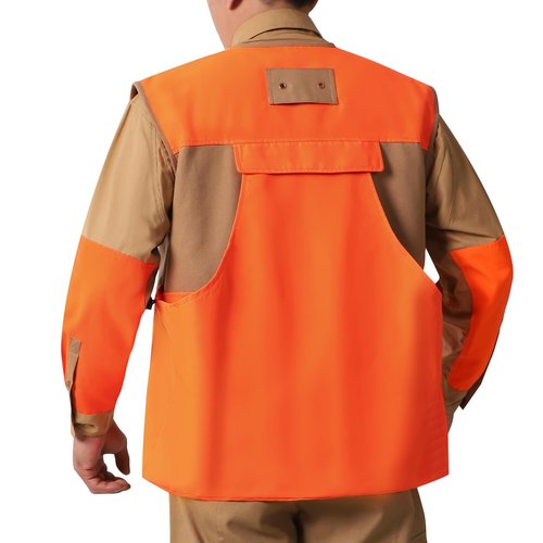 NEW VIEW Upland Hunting Vest for Men- Blaze Orange, Pheasant Hunting Vest with Game Pouch, for Bird Quail- M