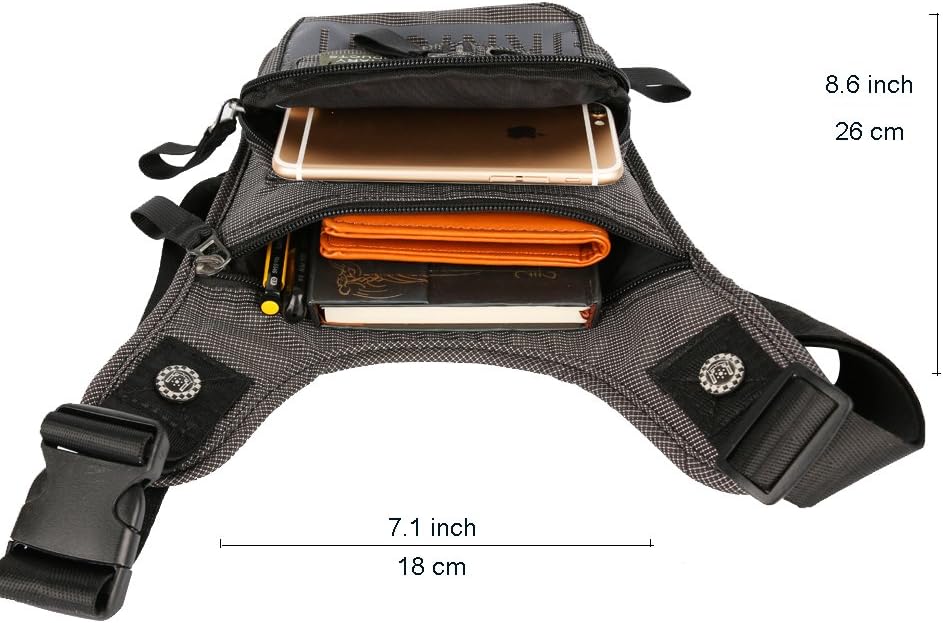 Thigh Bag, Leg Bag, Vanlison Tactical Fanny Pack Hiking Bag Leg Pouch