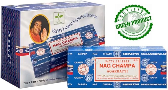 Satya Nag Champa 250 gram Incense Sticks for Positivity, Meditation, Relaxation, Yoga, Healing by Giftbrit