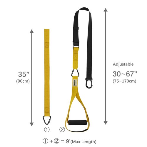 MOMOVE Bodyweight Resistance Suspension Trainer Straps for Home Fitness, Full-Body Workout Gym Training Kit for Strength, Powerlifting, and Core Exercise (Yellow)