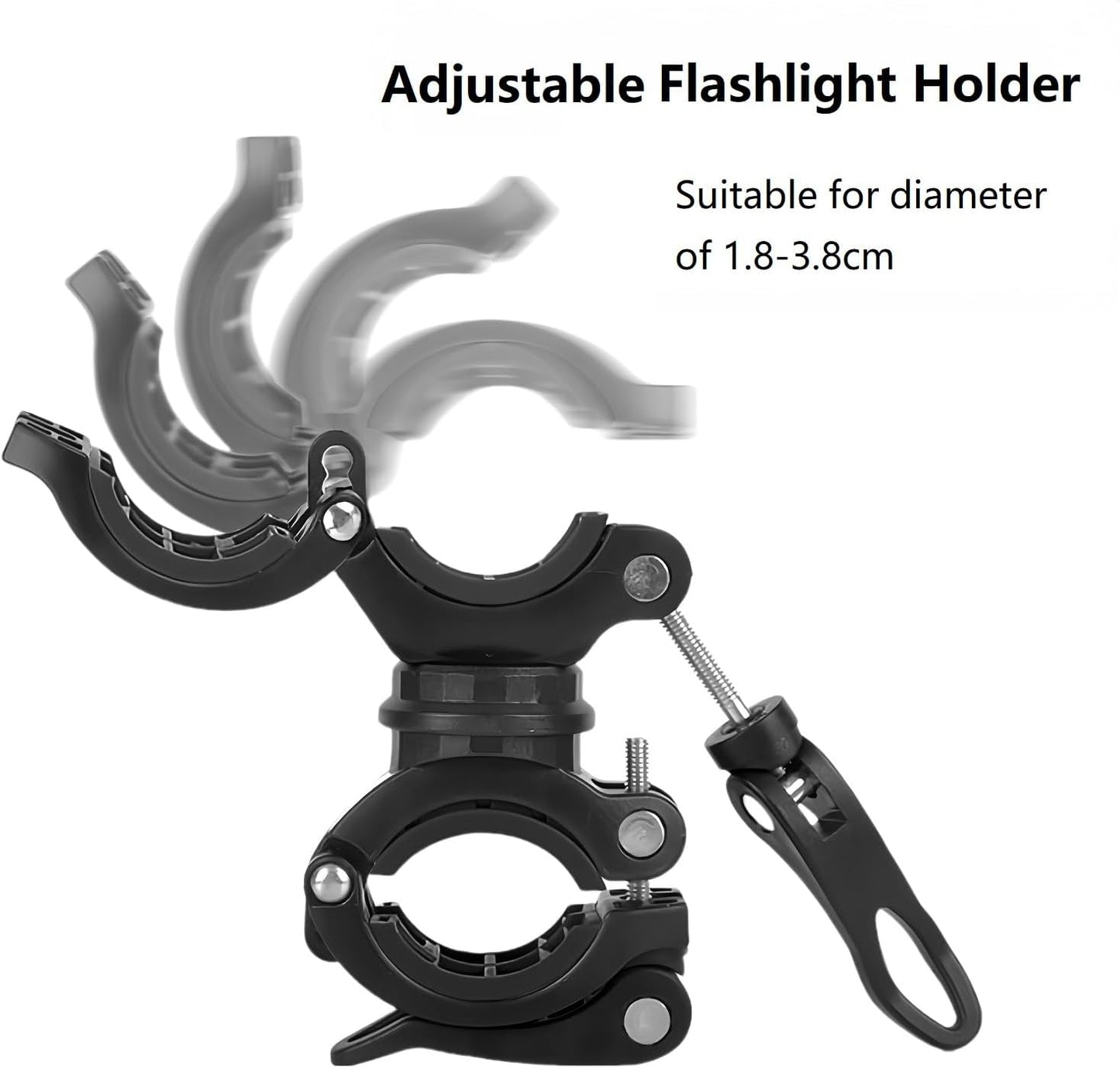 [3 Pack Bike Flashlight Holder, Mount Bicycle Bracket Flashlight Holder Mounting Torch Clip 360 Degree Rotation