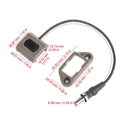 rdzzwxw Remote Pressure Switch for M300 M600 Scout Weapon Light, with Replacement Tactical Flashlight Switch Mount Set for 20mm Picatinny Rail/Mlok/Keymod Rail, Momentary Mode