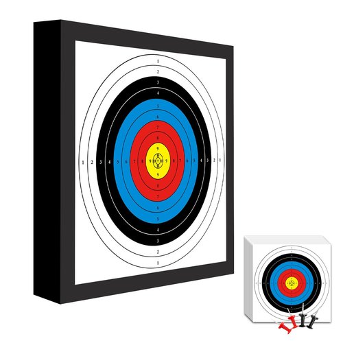 Cifupy 1-Piece Set 20'' Archery Target Lightweight High-Density EVA with 10 Papers and 4 Small Nails for Recurve Bow Longbow for Backyard Outdoor Shooting Practice
