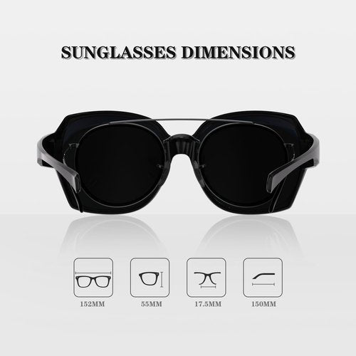 WGKVP Polarized Sunglasses, Lightweight & Impact-Resistant glasses, UV400 Protection glasses for men and women (Matte Black Green)