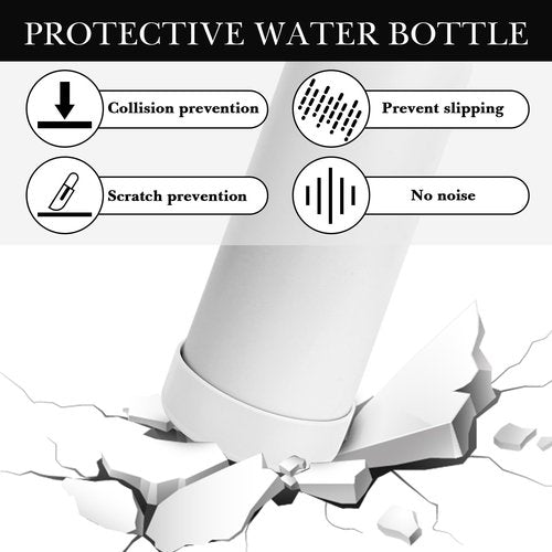 Linkidea Water Bottle Boot Compatible with YETI Rambler Bottle 36oz, Silicone Anti-Slip Waterbottle Bottom Sleeve Cover Protector, Bottle Bumper (Transparent / 2 Pack)