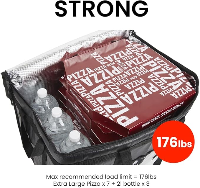 NZ home Durable 3XL PRO Insulated Cooler Bag and Food Warmer for Delivery & Grocery Shopping with Zippered Top, Orange Commercial Grade (1 Pack)