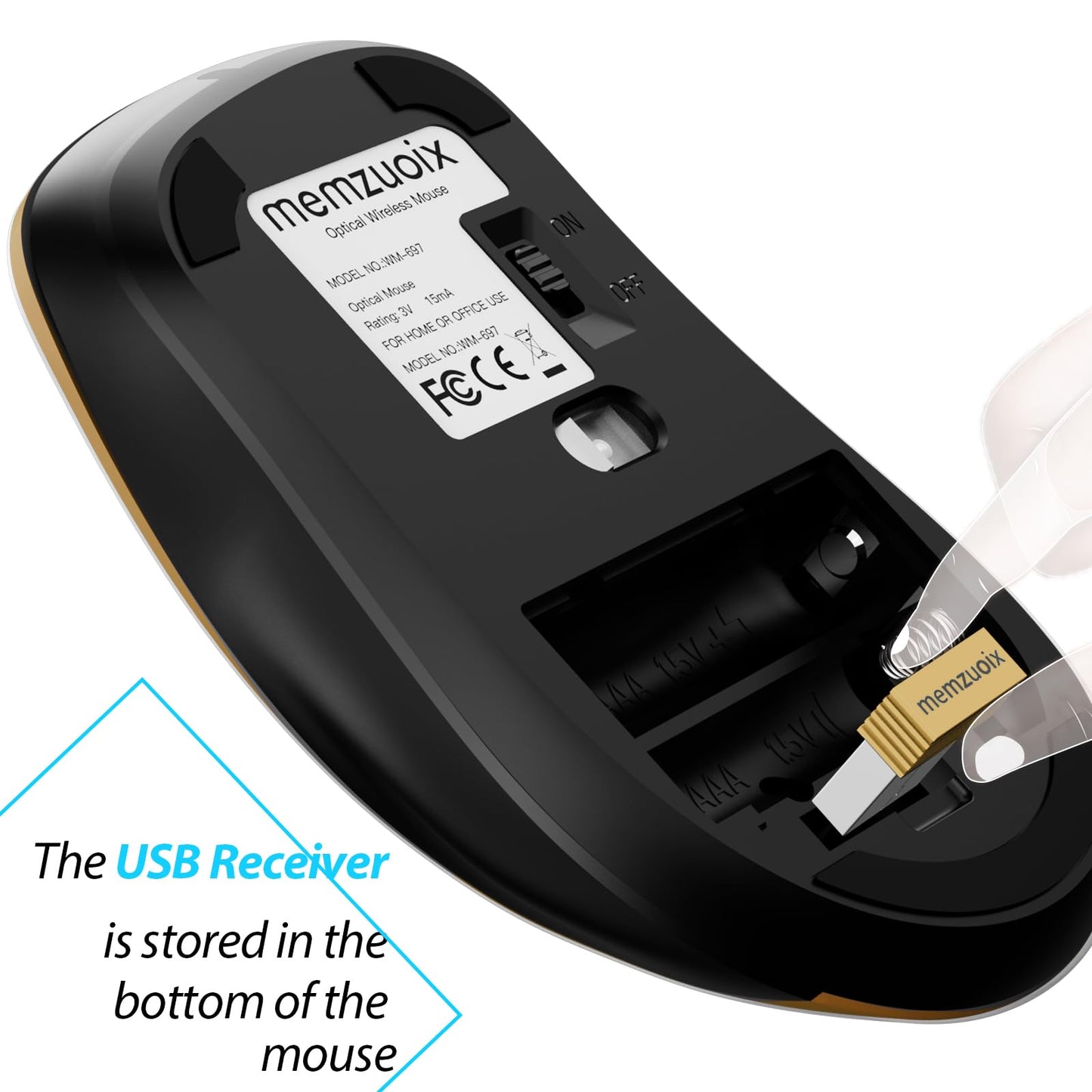 memzuoix 2.4G Wireless Mouse, 1400 DPI Mobile Optical Cordless Mouse with USB Receiver, Portable Computer Mice for Laptop, PC, Desktop, MacBook, 5 Buttons, Red