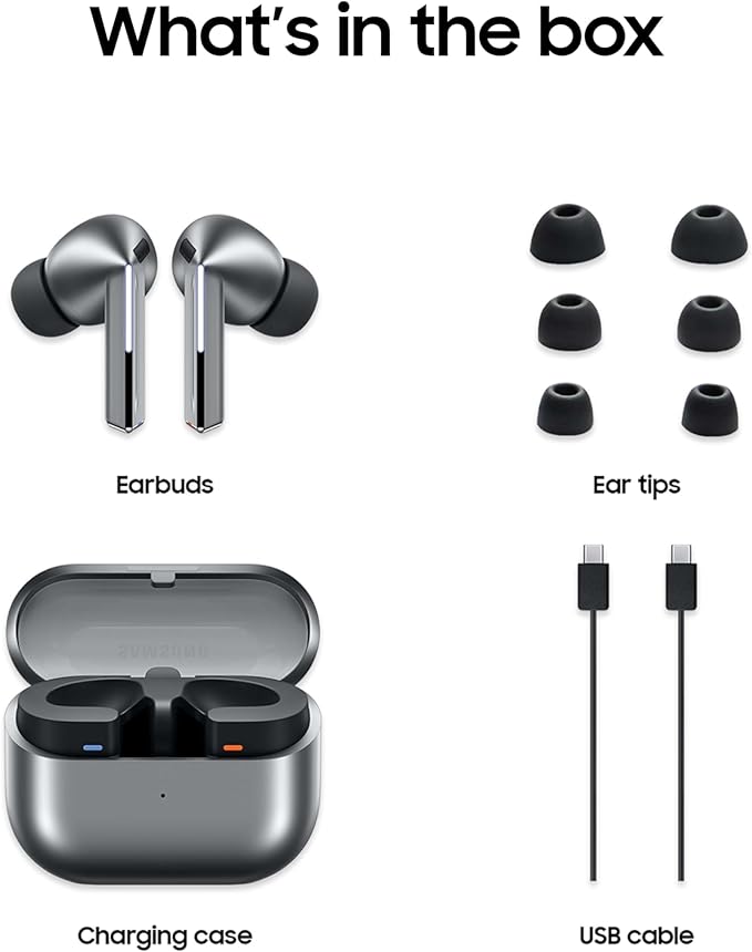 Samsung Galaxy Buds 3 Pro AI True Wireless Bluetooth Earbuds, Noise Cancelling, Sound Optimization, Redesigned Comfort Fit, White [US Version, Amazon Exclusive, 2Yr Warranty]