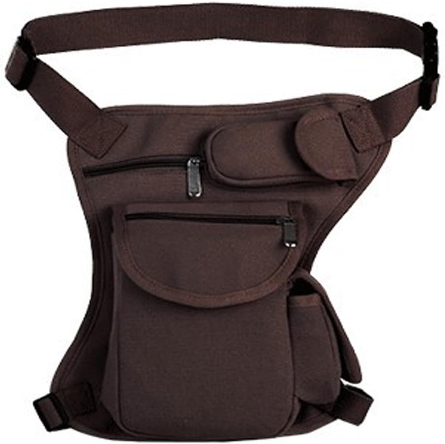 Small Multi-Purpose Drop Waist Leg Bag Canvas Utility Tactical Hip Molle Pack Sport Camping Hiking Motorcycle Racing Thigh Pouch Army Green