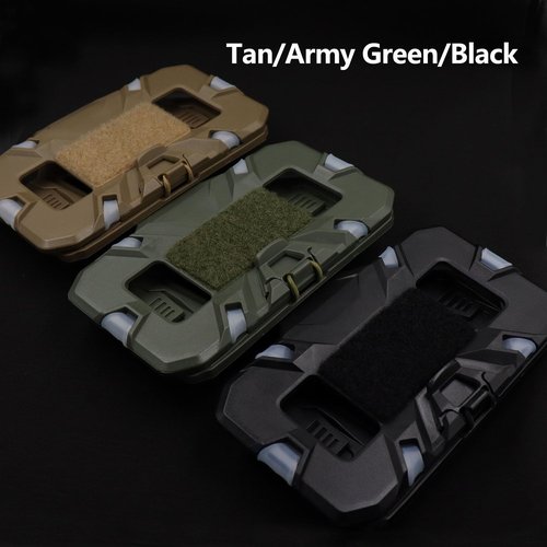 LThyzszb Tactical Vest Phone Holder Plate Carrier Phone Mount, Universal Phone Chest Mount for Screen Size 4.7"-6.7" (Tan)