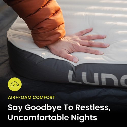 Luno AIR+Foam PRO Camping Mattress - Tall | Universal Fit | Hybrid Foam + Air Mattress