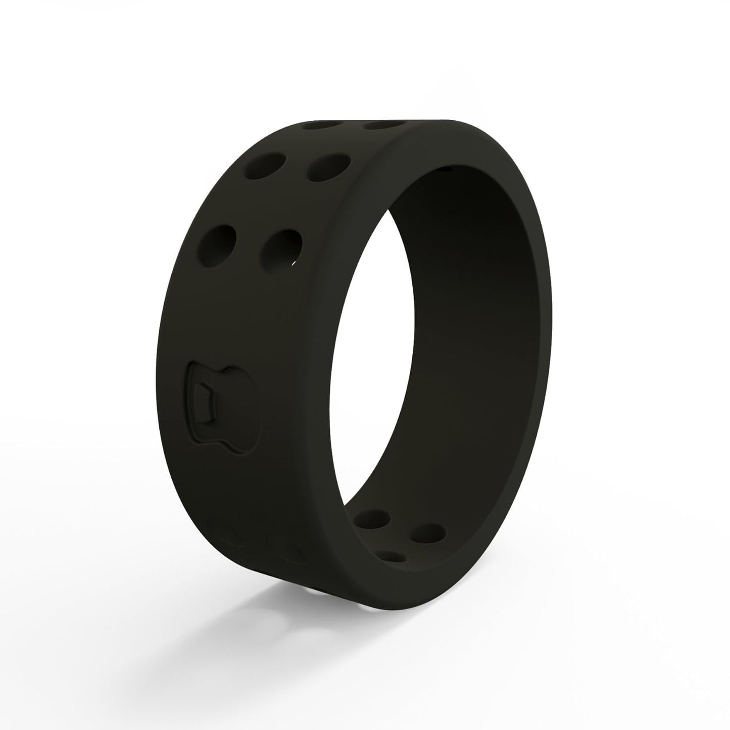 Qalo Women's Black Classic Athletics Silicone Ring Size 04