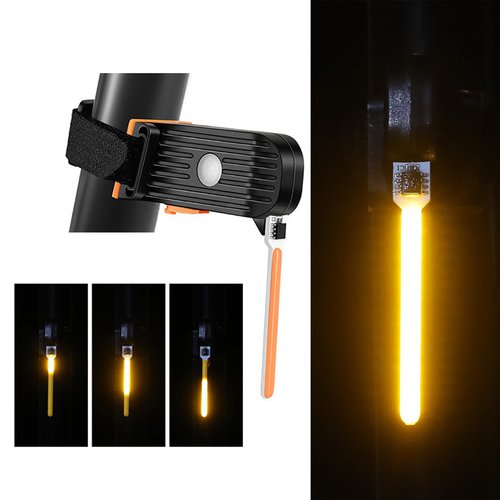 BsrFirst LED Bike Tail Light, Orange Light Flow Tail Light, Bicycle Warning Tail Light, 5 Modes, USB Rechargeable, Waterproof, Cycling Tail Light for Any Type of Seat Post