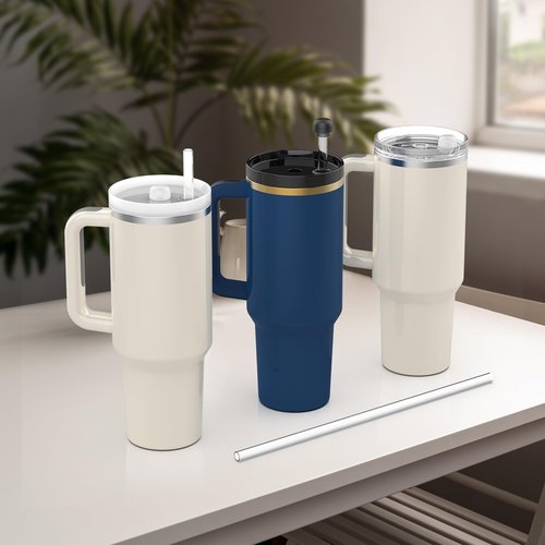 Stanley 40 oz Tumbler Lid Replacement with Straw Cover, Leak Proof, Spill Proof, BPA Free