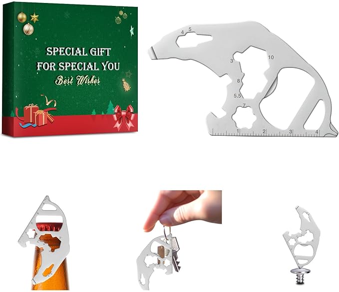 12 in 1 Keychain Multi-tool, Gifts for Men Boyfriend Dad, Father's Day Birthday Gifts, Mini EDC gadgets Tool Gear Bottle Opener for Camping Survival