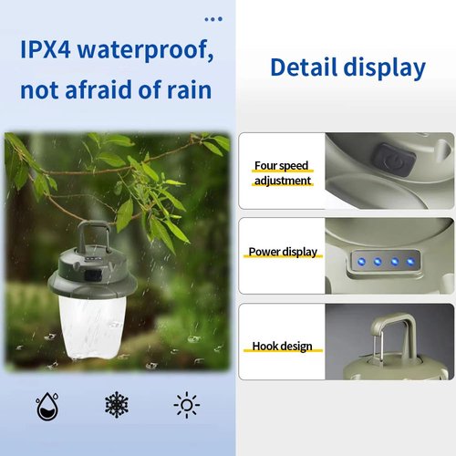 YZYOE LED Rechargeable Mini Camping Light, Outdoor Portable Lighting with Keychain, 4-Mode White and Warm Pineal Light.
