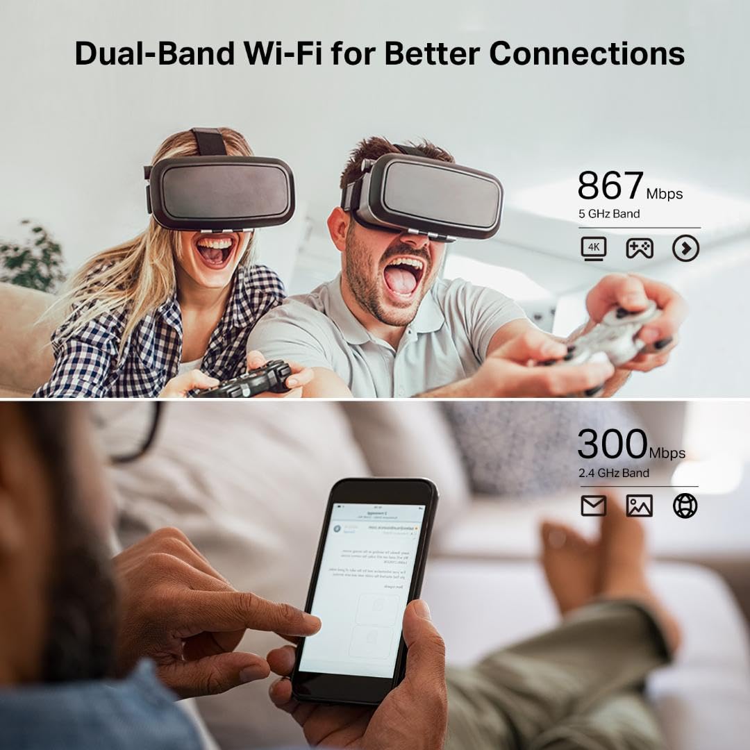 TP-Link AC1200 WiFi Router (Archer A54) - Dual Band Wireless Internet Router, 4 x 10/100 Mbps Fast Ethernet Ports, EasyMesh Compatible, Support Guest WiFi, Access Point Mode, IPv6 & Parental Controls