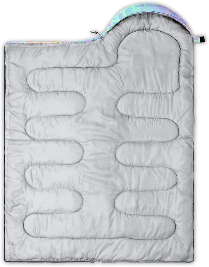 AILONEN Kids Floral Cat Camping Sleeping Bags,Lightweight & Waterproof,3 Season Warm & Cool Weather,Kawaii Kitten Sleeping Bags for Girls Adults,Travelling,Outdoors