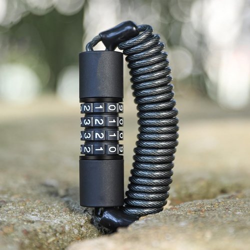 HOUSON Helmet Lock 150cm, Bike Cable Lock Number Code Bike Lock Stroller Lock, Bicycle Lock, Snowboard Lock Bicycle Helmet with 4-Digit Code for Motorcycle Helmet, Bicycle Helmet, Stroller