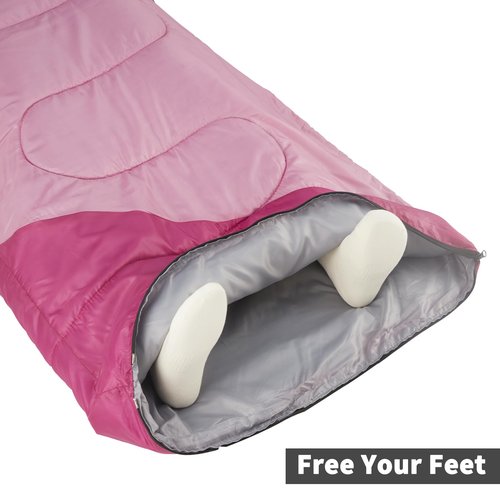 GEERTOP Backpacking Sleeping Bag for Camping, Lightweight Sleeping Bags for Adults Kids Summer Warm Cold Weather Hiking Travel, (Blossom Pink, 86.5'' x 29.5'')
