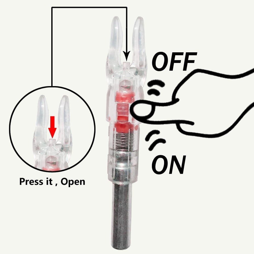 S Lighted Nocks for Arrows with .244 Light up Knocks Turn on Automatically When Shoot 6-Pack