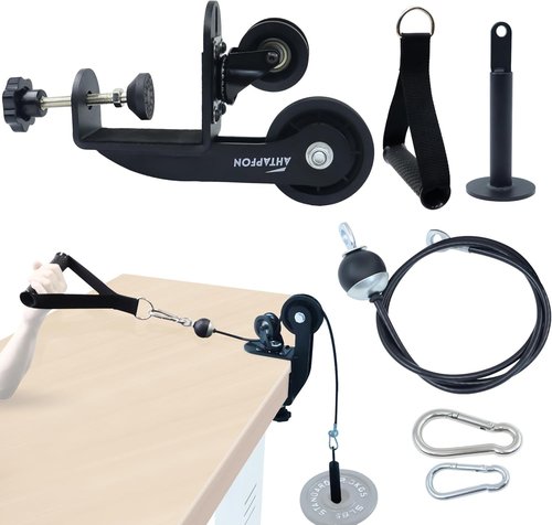 AHTAPFON Arm Wrestling Training Equipment, Arm Wrestling Training Table Pulley Cable System, Fitness Wrist & Forearm Strengtheners for Adults Professional and Biceps Training