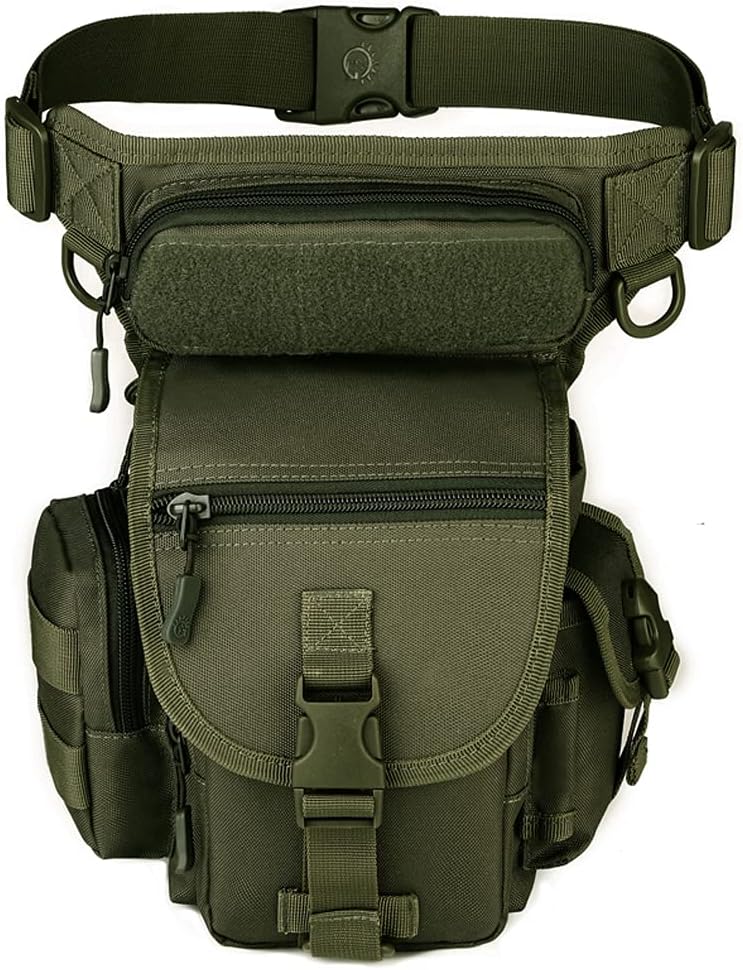 Nylon Drop Leg Bag Hiking Waist Pack for Men Women Tactical Motorcycle Bike Cycling Riding Travel Outdoor Sports Fanny Pouch