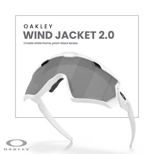Oakley Wind Jacket 2.0 OO9418 941830 45MM Matte White/Prizm Black Shield Sunglasses for Men+ Bundle Accessory Leash Kit, Microfiber Pouch