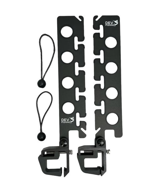 Dev Fishing - Truck Bed Fishing Rod Holder - Aluminum - Black - RB200