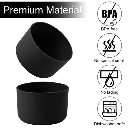 Silicone Boot for Owala, 2.95 Inch Diameter Bottle Boot Anti-Slip Bottom Protective Cover Water Bottle Accessories Compatible with Owala 24 oz (Black)