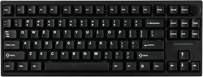 EPOMAKER P87 TKL Aluminum Wireless Gaming Keyboard, QMK/VIA Programmable, 87% Bluetooth/2.4Ghz/USB-C, with CNC Metal Knob and RGB Backlight (Black, Zebra Switch)