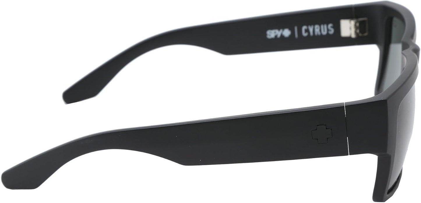 Spy Optic Cyrus Sunglasses Matte Black with Grey Green Lens + Spy Sticker