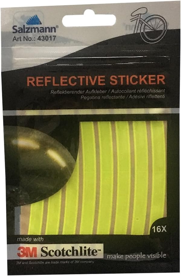 Salzmann Reflective Stickers - Soft stickers for backpacks, bikes, helmets, strollers, etc. - Made with 3M Reflective Material
