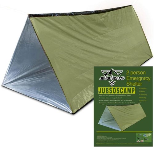 JUBSOSCAMP 1 PCS Emergency Tent, Polyester Film Storm Shelter Survival Shelter for 2 Person Car Camping, Hiking & Outdoor Survival Kits (59 X 98.4 in) (Orange)