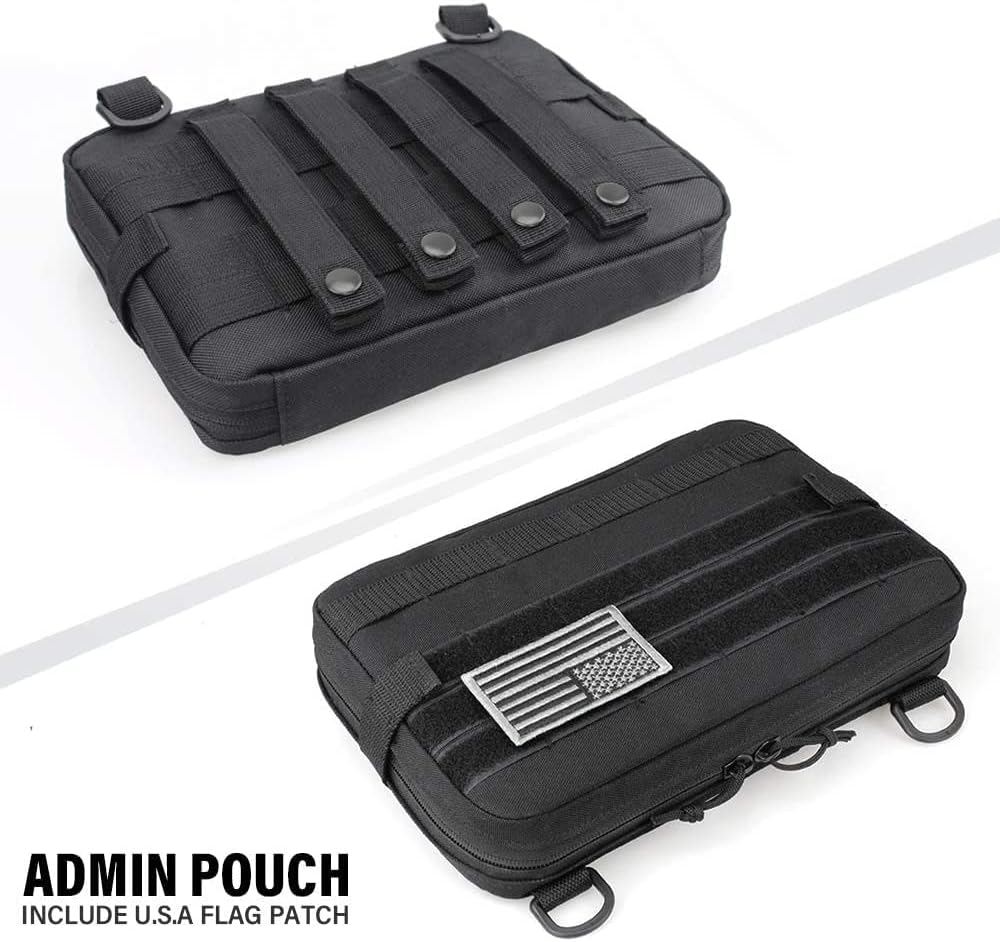 WYNEX Tactical Admin Molle Pouch, Medical EDC EMT Utility Bag Shell Design Attachment Pouches 1000D Nylon Hiking Belt Bags