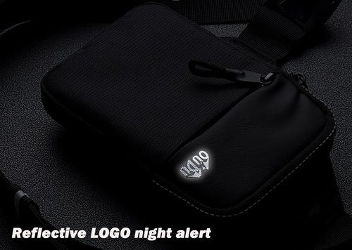 JMMDY Small Sling Bag for Women and Men, mini Crossbody Bags Trendy with Extended Strap, Lightweight Chest Bag (Black)